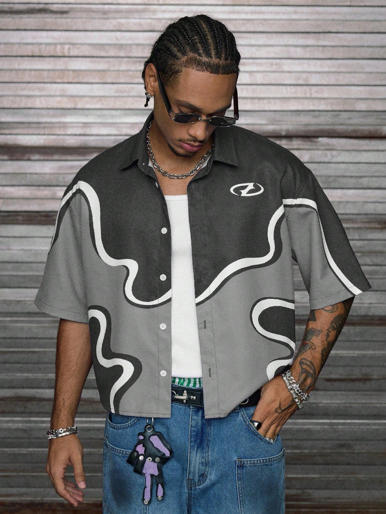 Men's Loose Digital Print Shirt