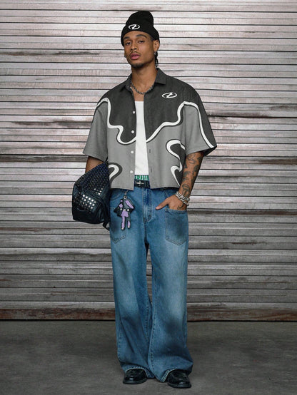 Men's Loose Digital Print Shirt