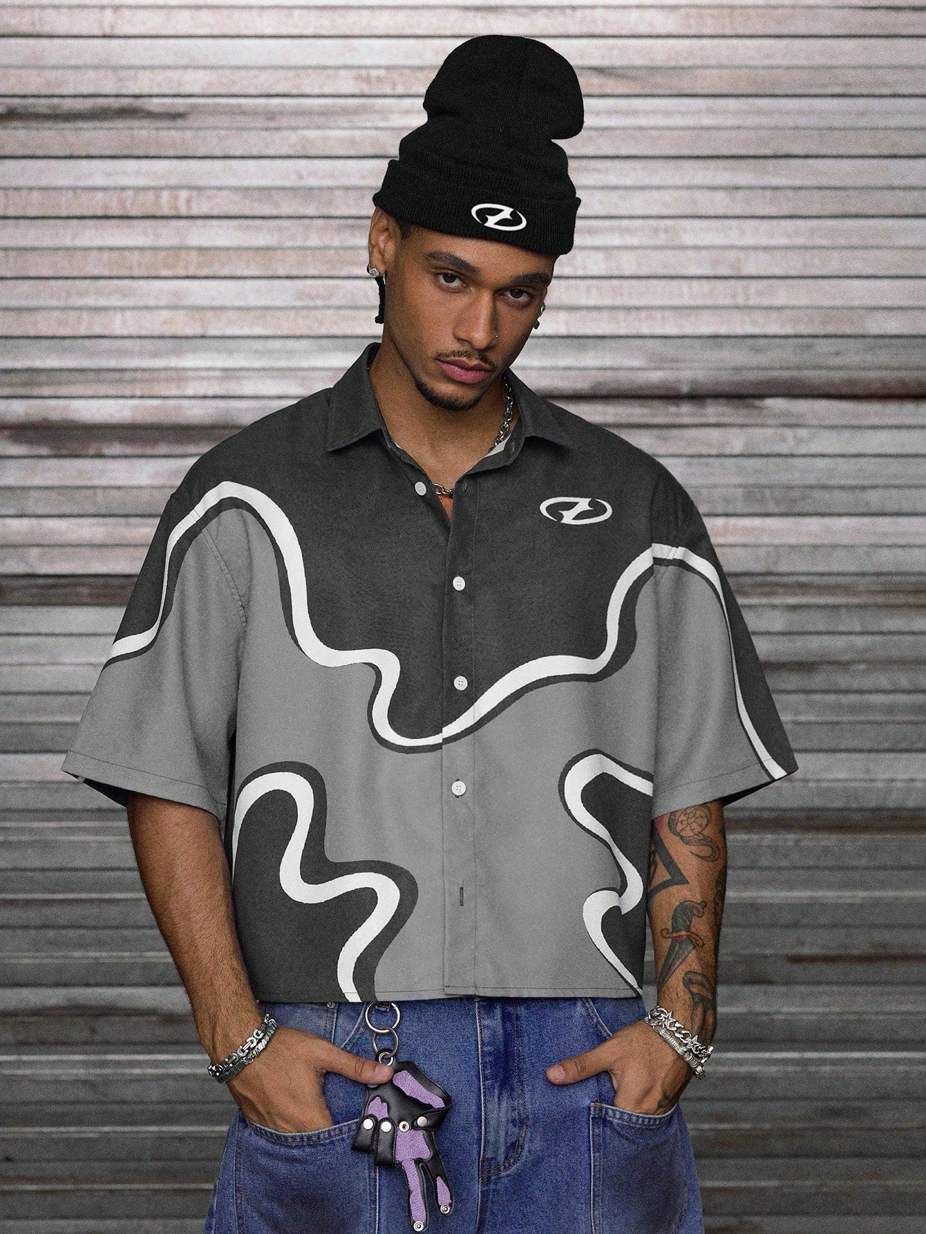 Men's Loose Digital Print Shirt
