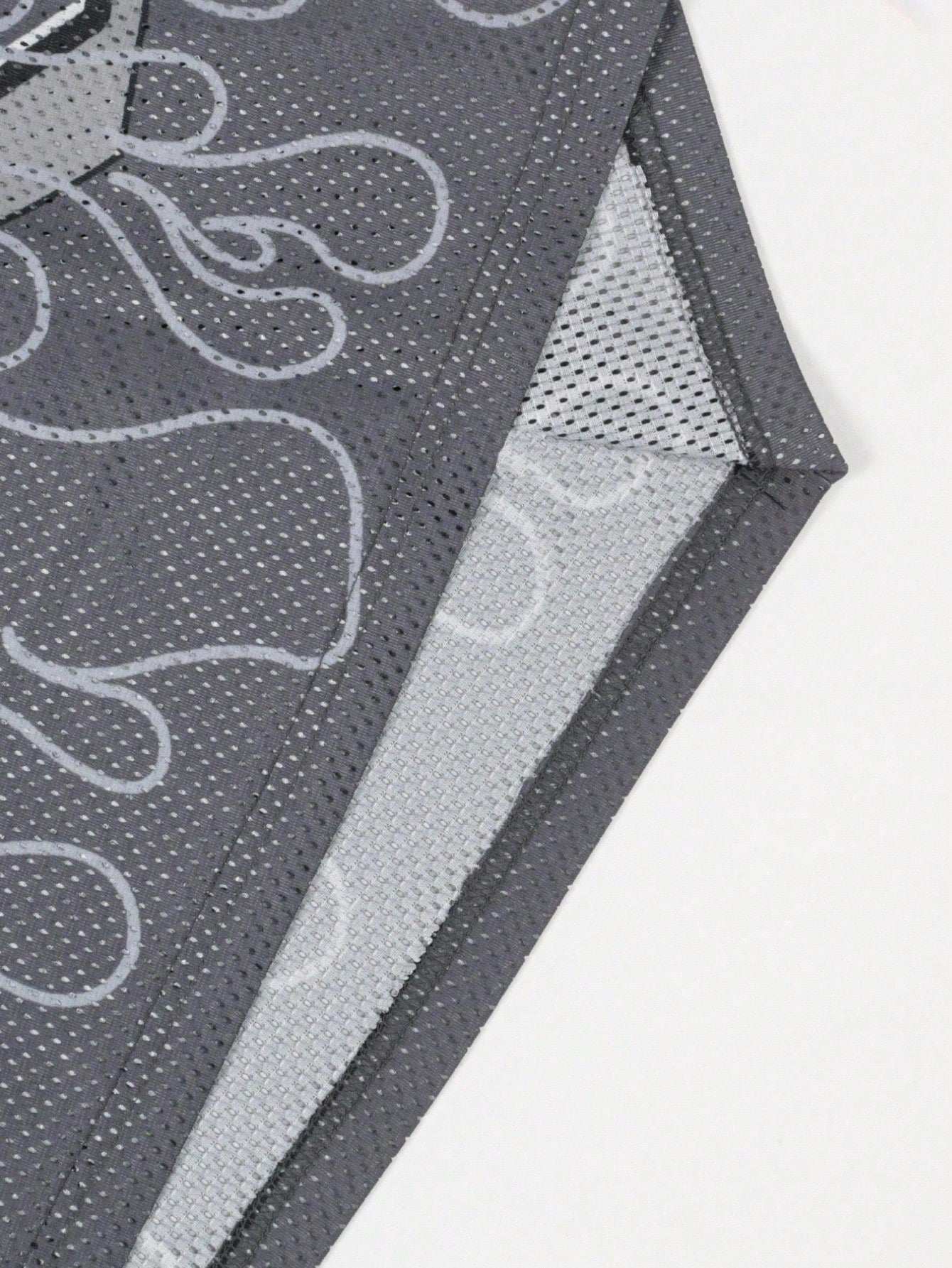 Dark Grey Hollow Patchwork Pigeon Print V-Neck Jersey