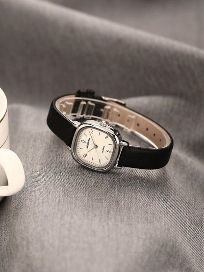 REBIRTH Women's Minimalist Casual Leather Strap Watch
