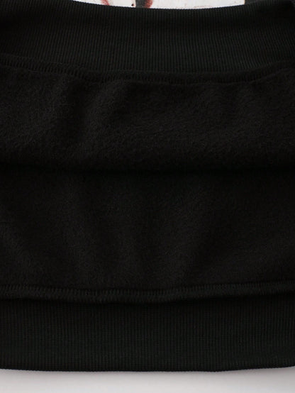 Men Street Life Boxer Character Loose Cropped Hoodie