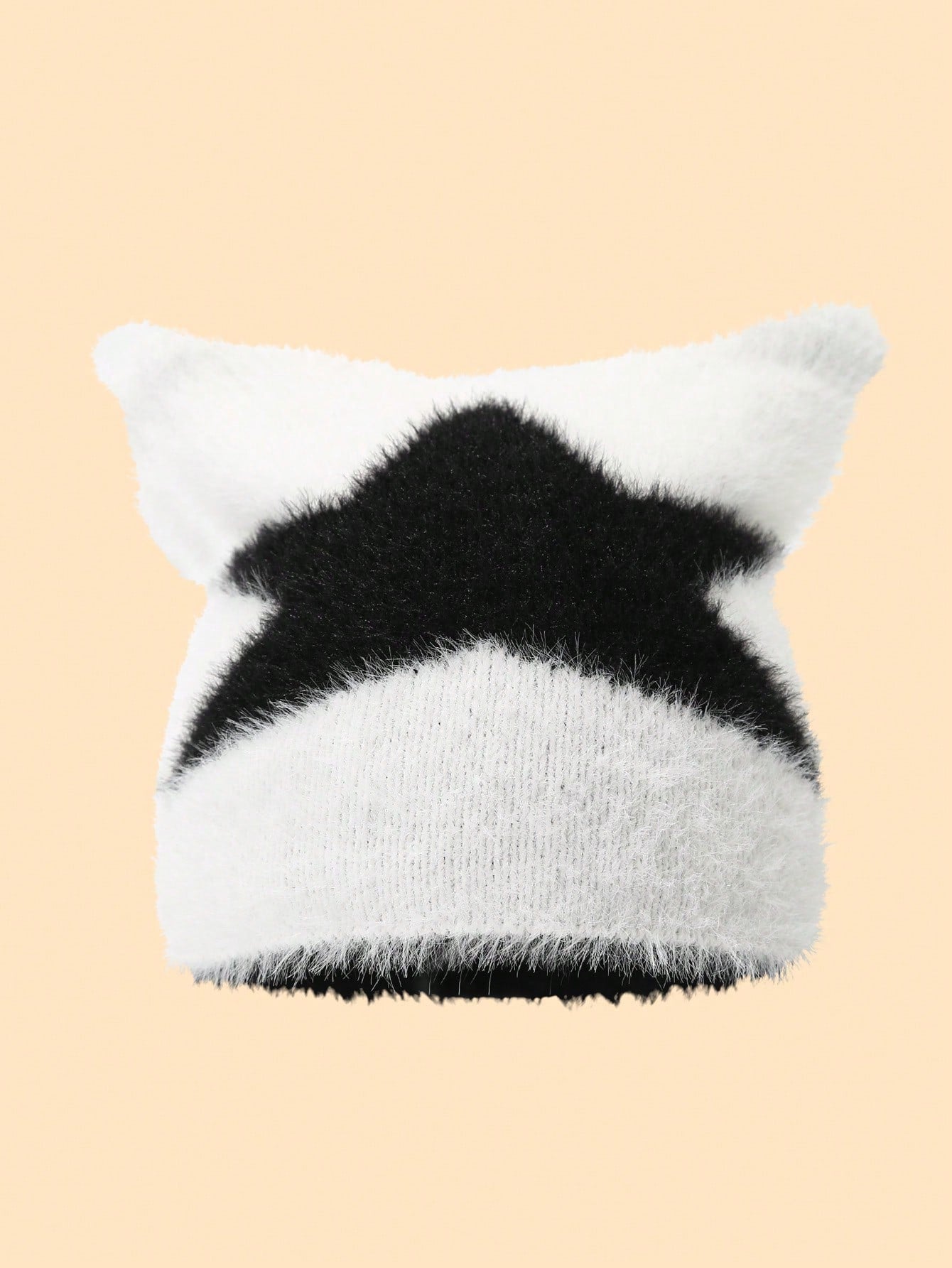 Cat Ear Pentagram Embroidery Fluffy Knitted Beanie