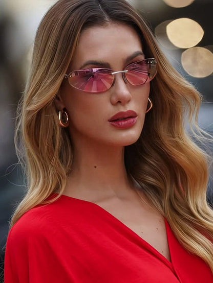 Women’s Y2K One-Piece Wrap Around Shield Sunglasses