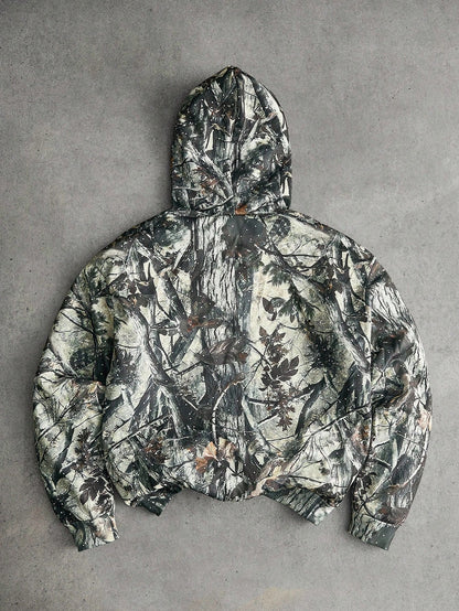 Men's Grey Camo Fleece Streetwear Hoodie