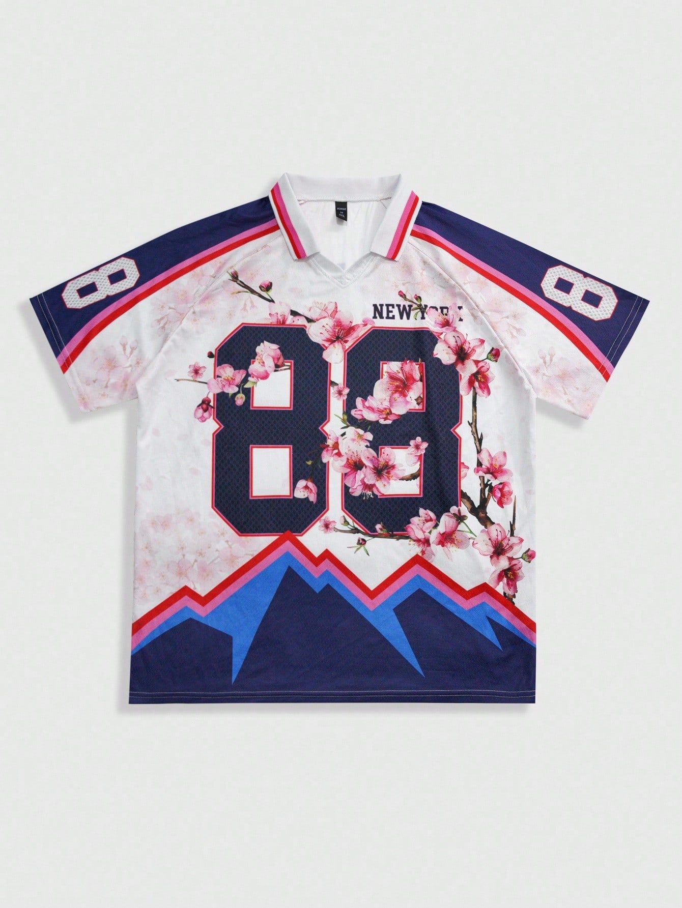 Casual White Animal Print Drop Shoulder Polo Soccer Style Jersey