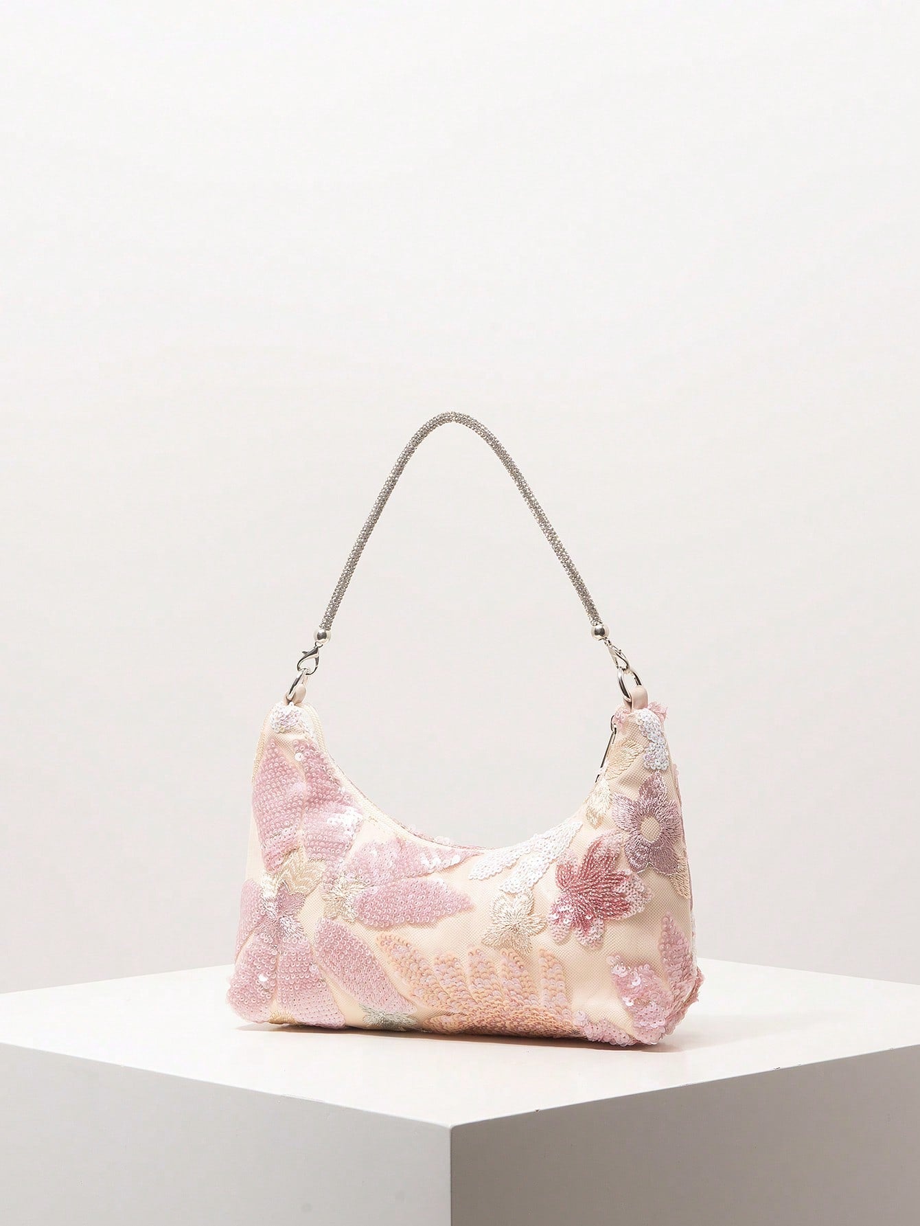 Elegant Floral Sequin Evening Bag for Bridal & Prom