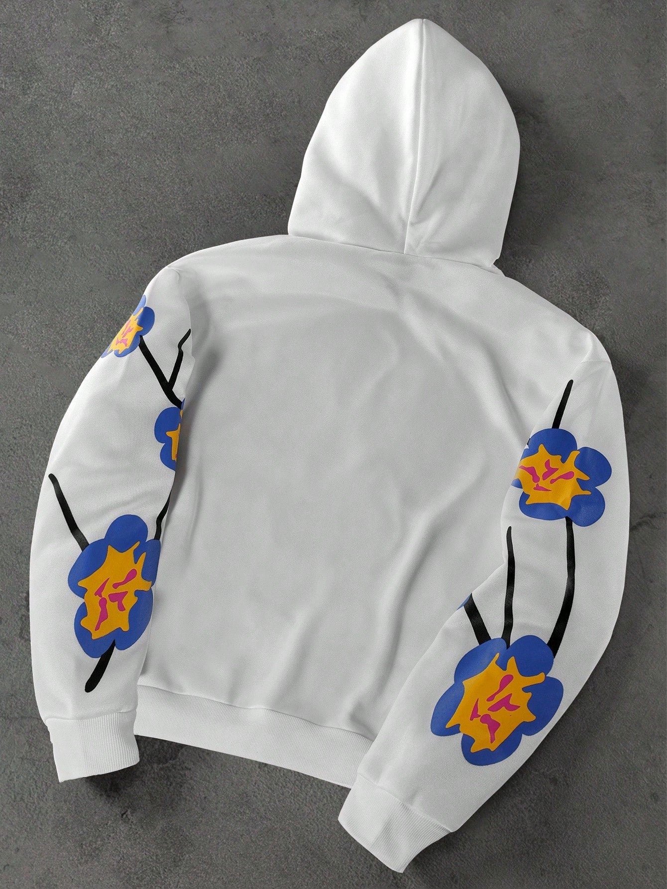 Men's Floral Puff Print Loose Fit Hoodie