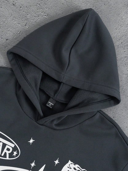 Y2K Men Star Print Hoodie