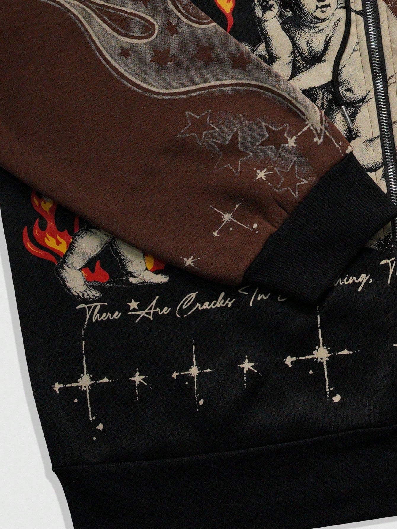 Men Patchwork Color Block Zip Hoodie