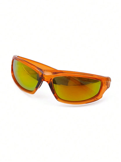 Orange Frame Y2K Unisex Streetwear Fashion Glasses