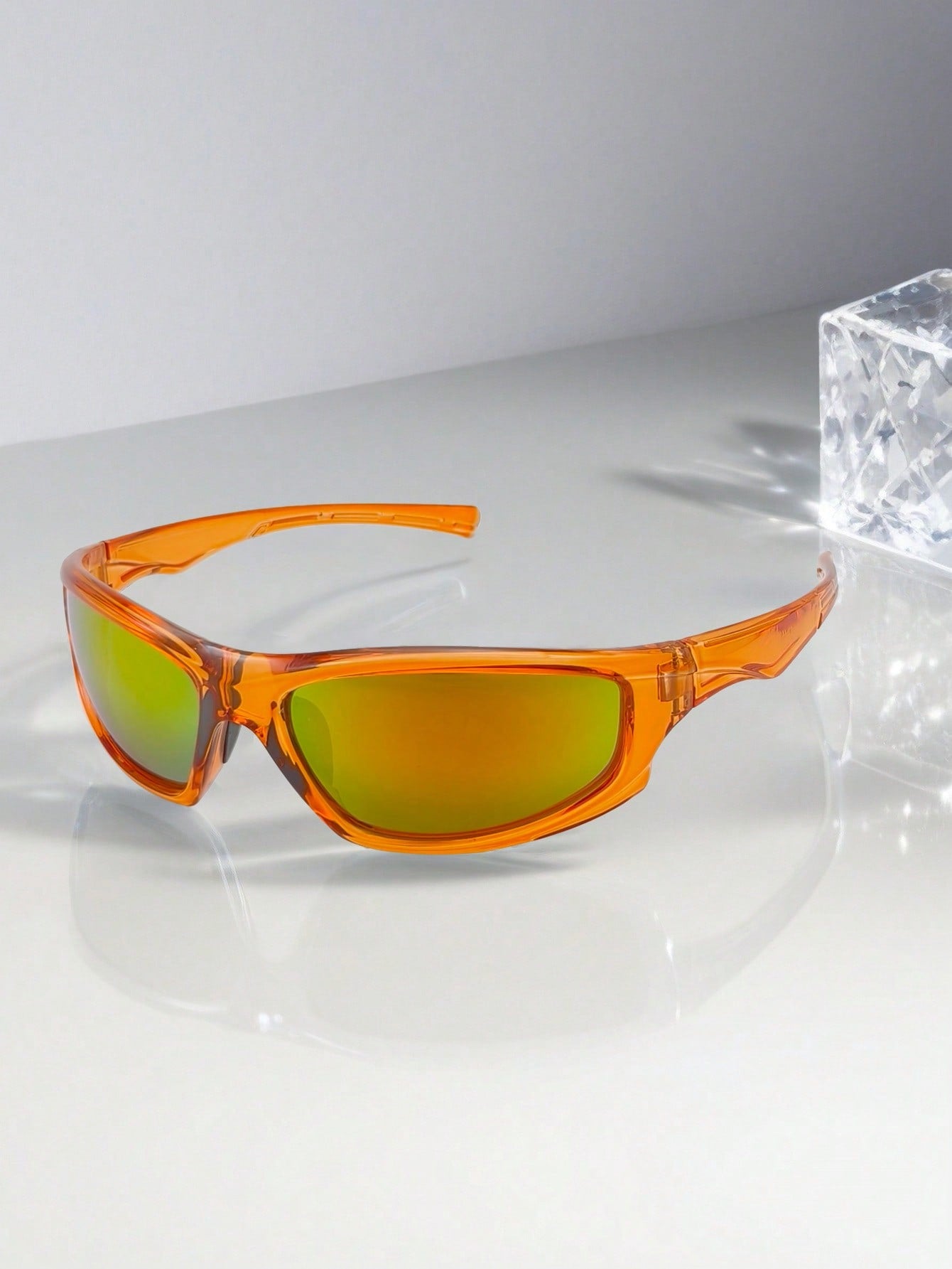 Orange Frame Y2K Unisex Streetwear Fashion Glasses