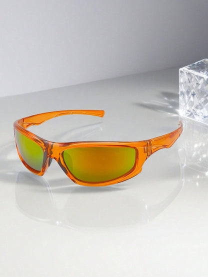 Orange Frame Y2K Unisex Streetwear Fashion Glasses