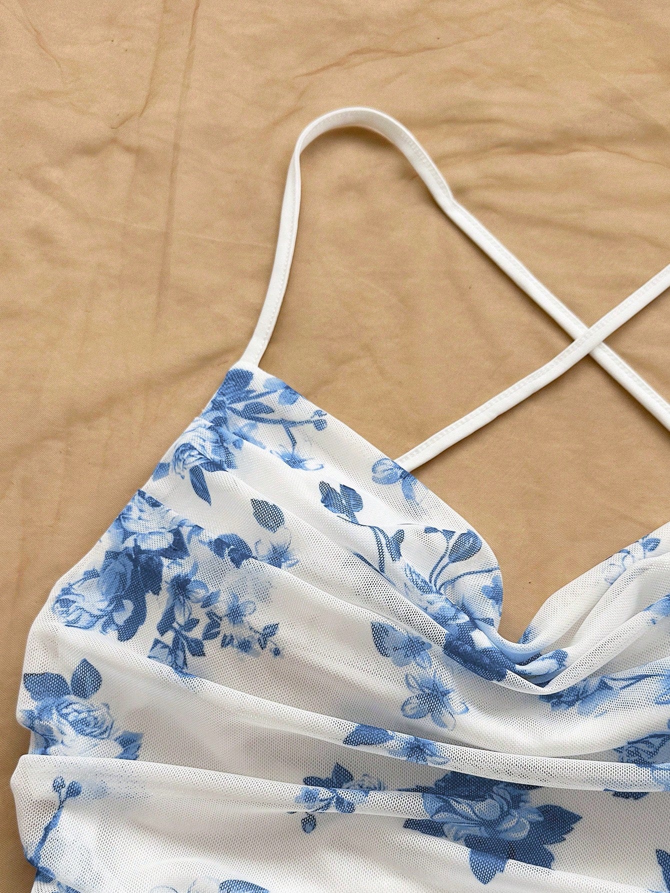 Women's Boho Multicolor Floral Spaghetti Strap Mini Dress