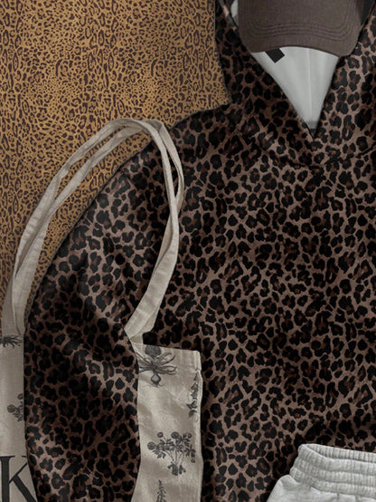 Women's Y2K Leopard Print Retro Streetwear Hoodie