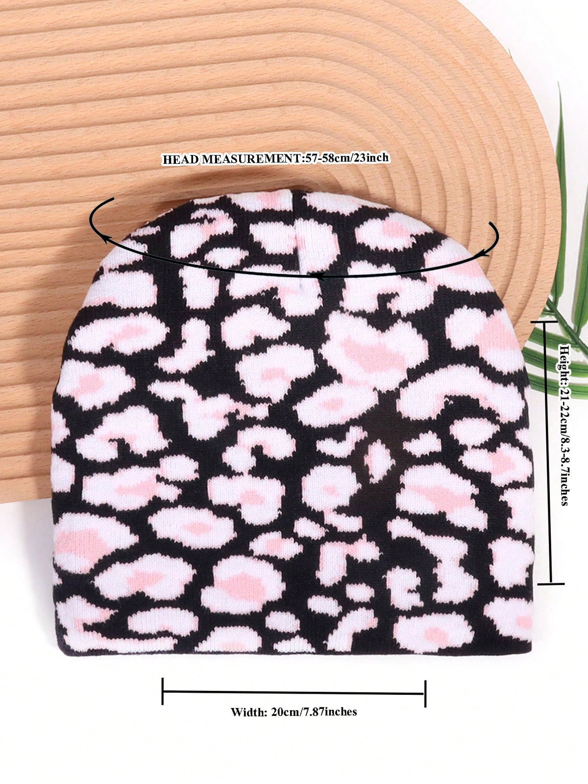 Leopard Print Jacquard Knit Streetwear Winter Beanie