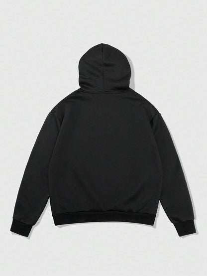 Men Thermal Lined Graphic Print Hoodie