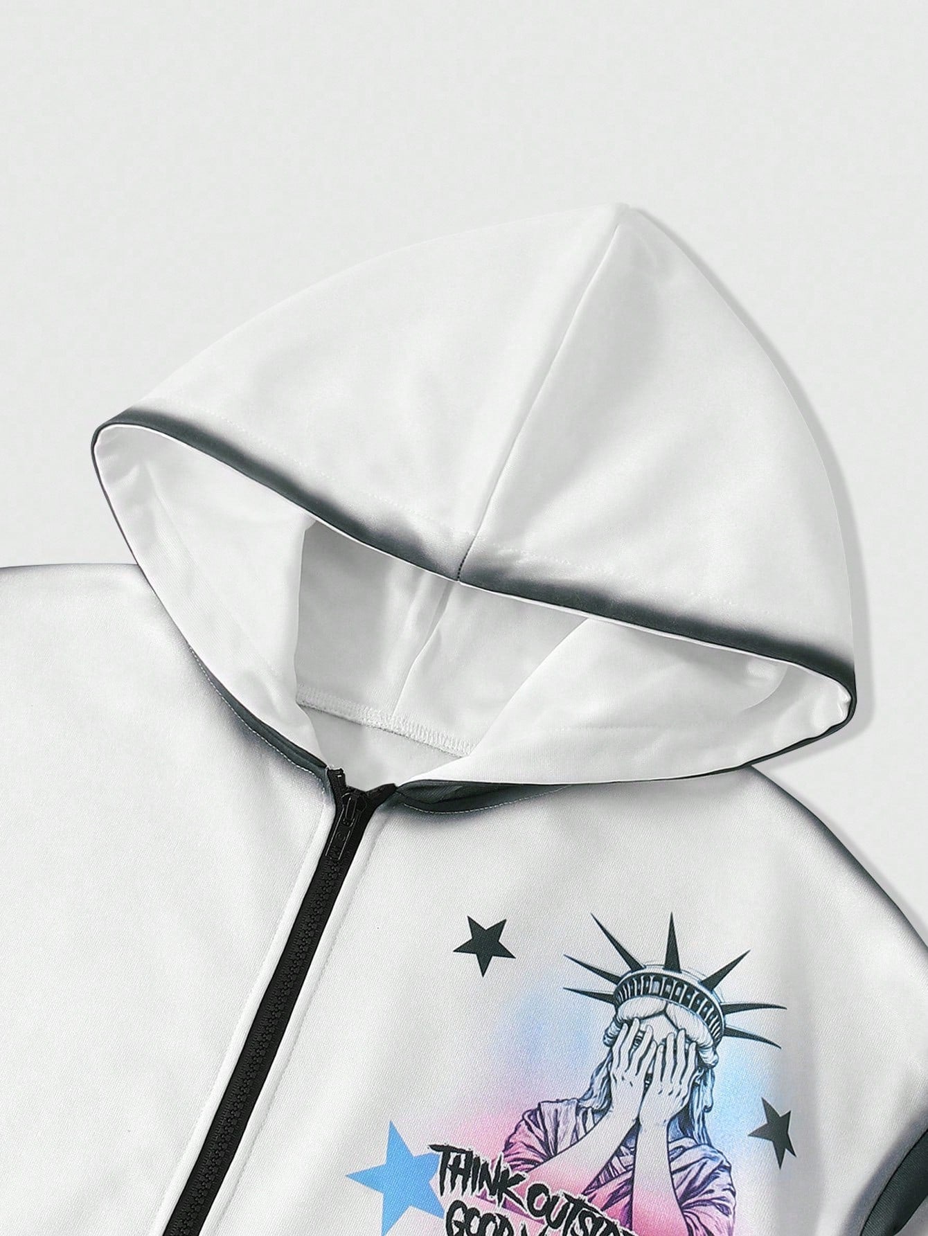 Men Statue Of Liberty Graphic Hoodie