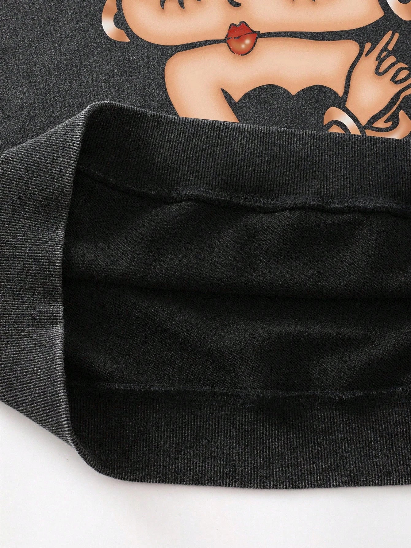 Men Betty Boop Washed Y2K Cropped Hoodie