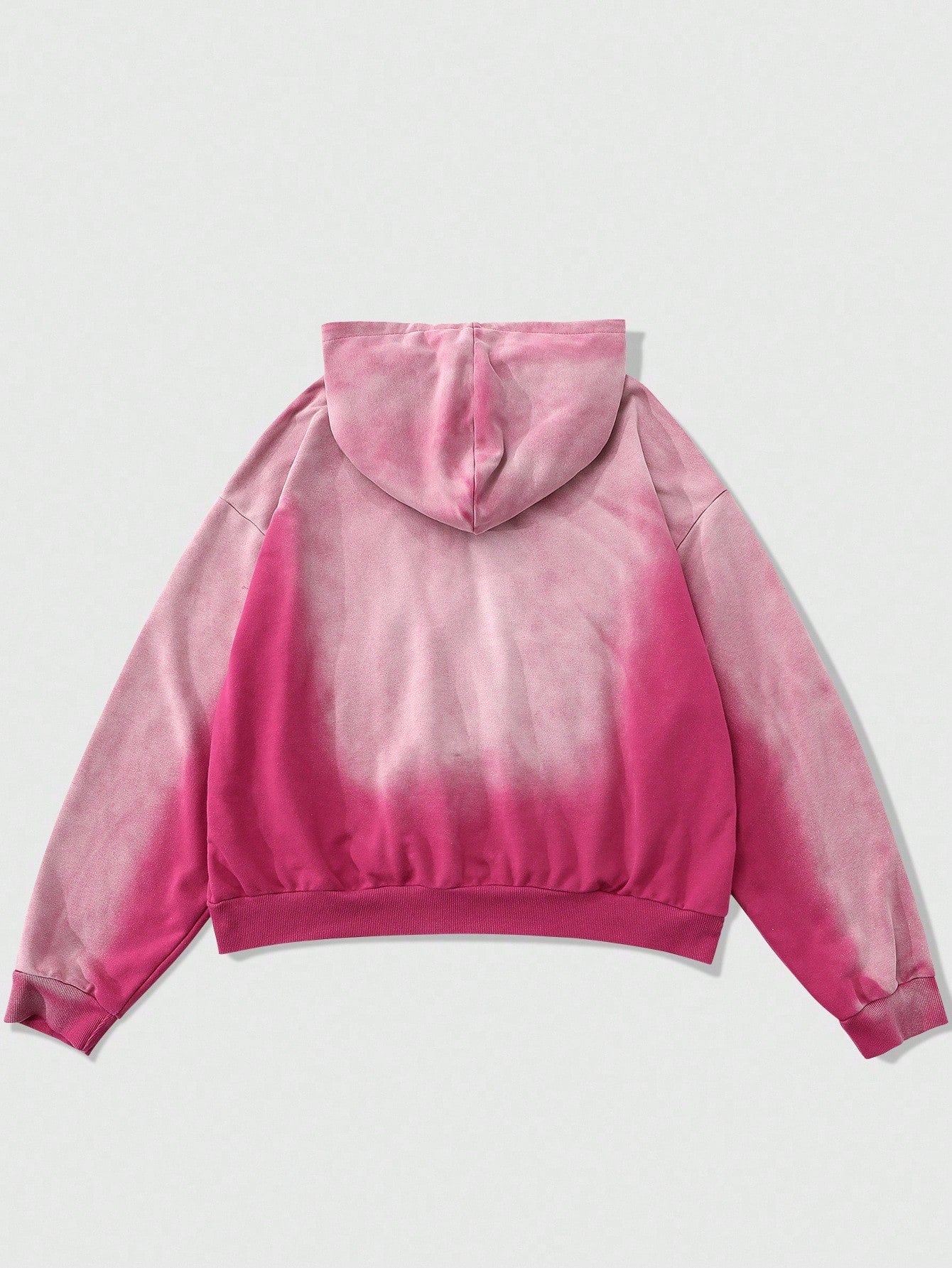 ROMWE Men Vintage Pink Y2K K-Pop Zip Hoodie