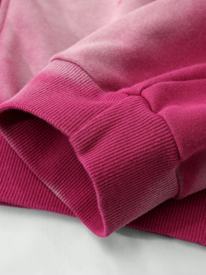 ROMWE Men Vintage Pink Y2K K-Pop Zip Hoodie