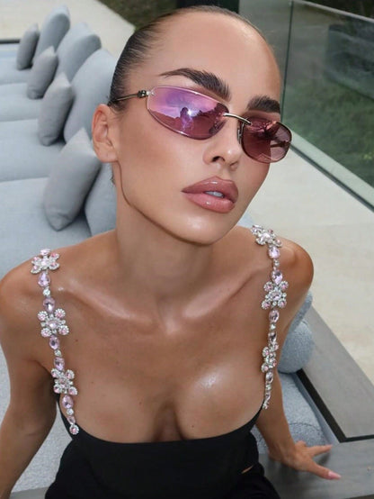 Women’s Y2K One-Piece Wrap Around Shield Sunglasses