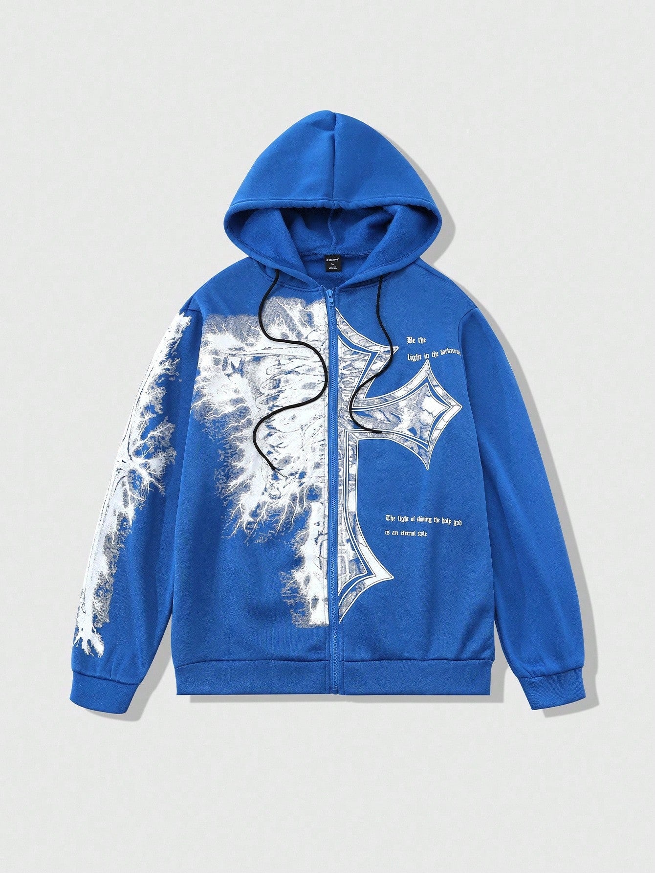 Men's Goth Skeleton Zip-Up Thermal Hoodie