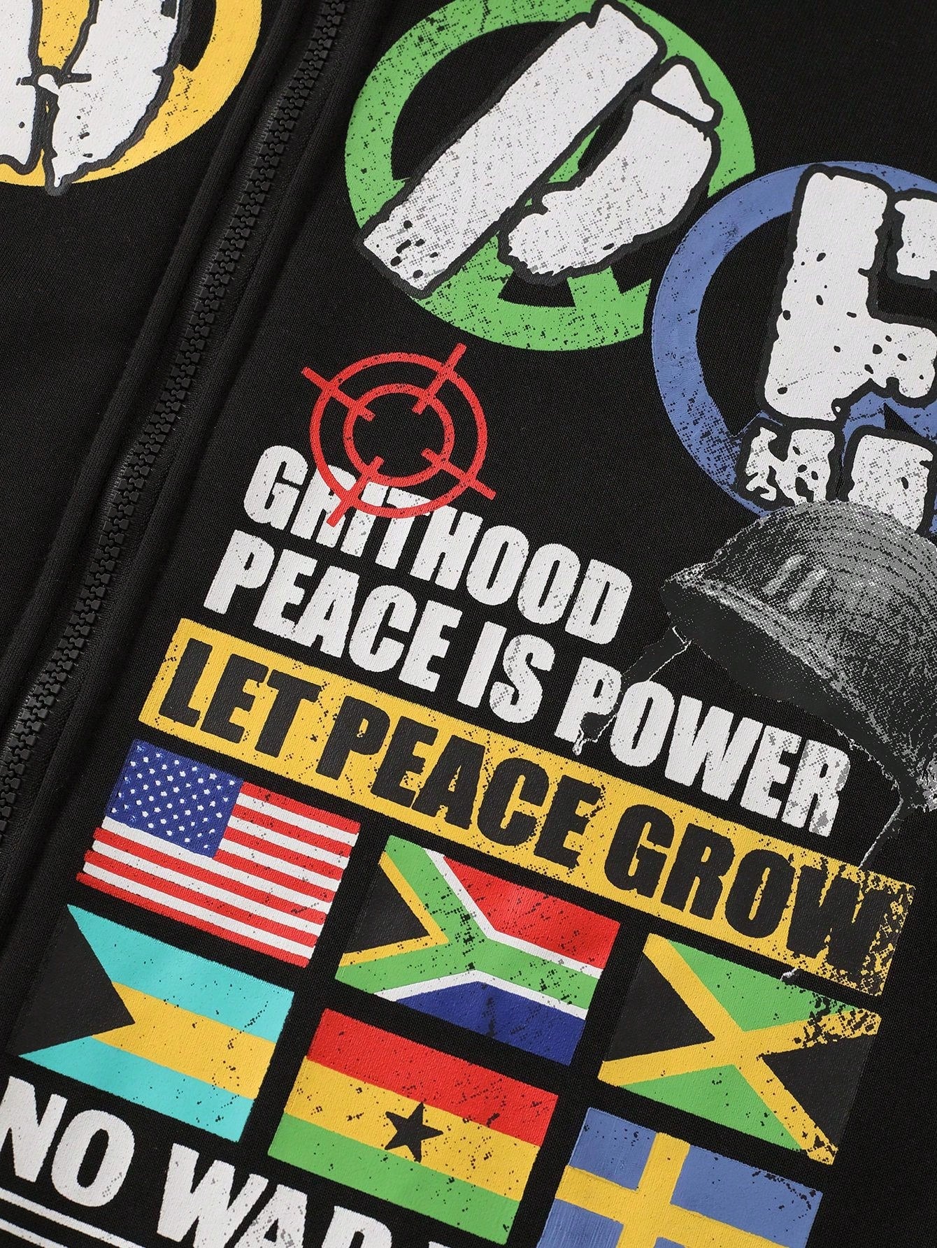 Men's Retro Graphic Zip-Up Hoodie
