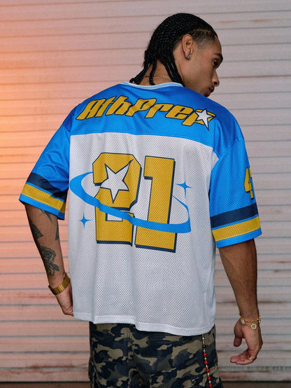 Men's Soccer Style V-Neck Semi-Sheer Jersey