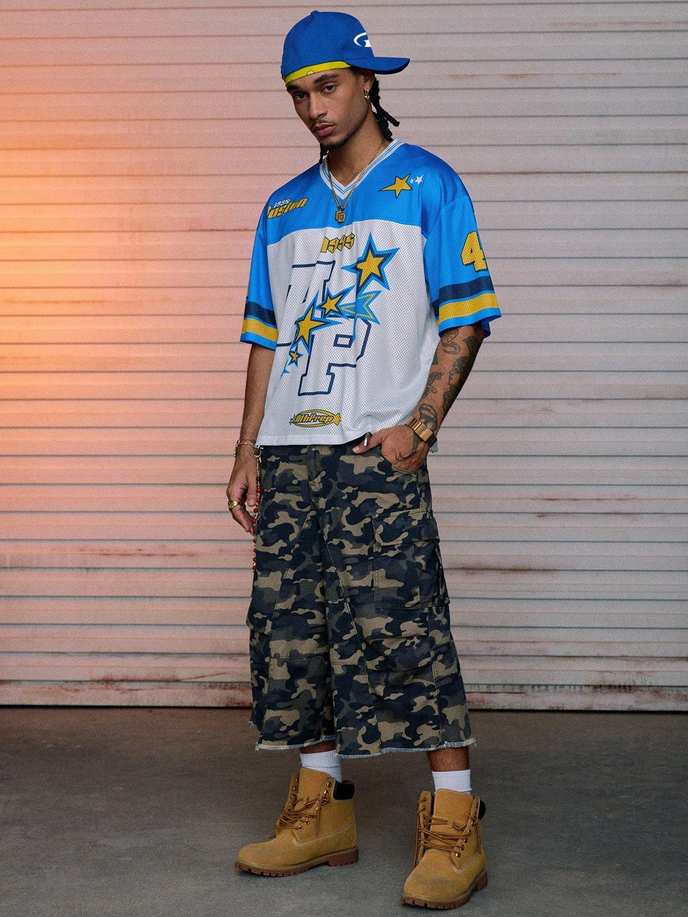 Men's Soccer Style V-Neck Semi-Sheer Jersey