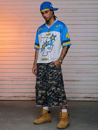 Men's Soccer Style V-Neck Semi-Sheer Jersey