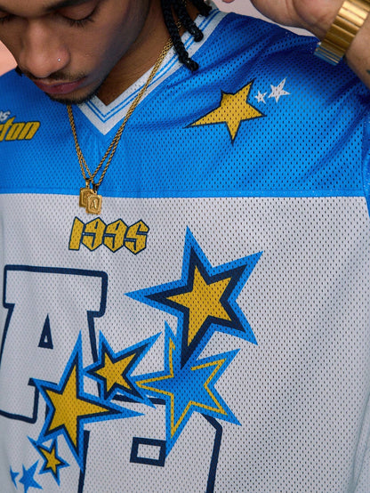 Men's Soccer Style V-Neck Semi-Sheer Jersey