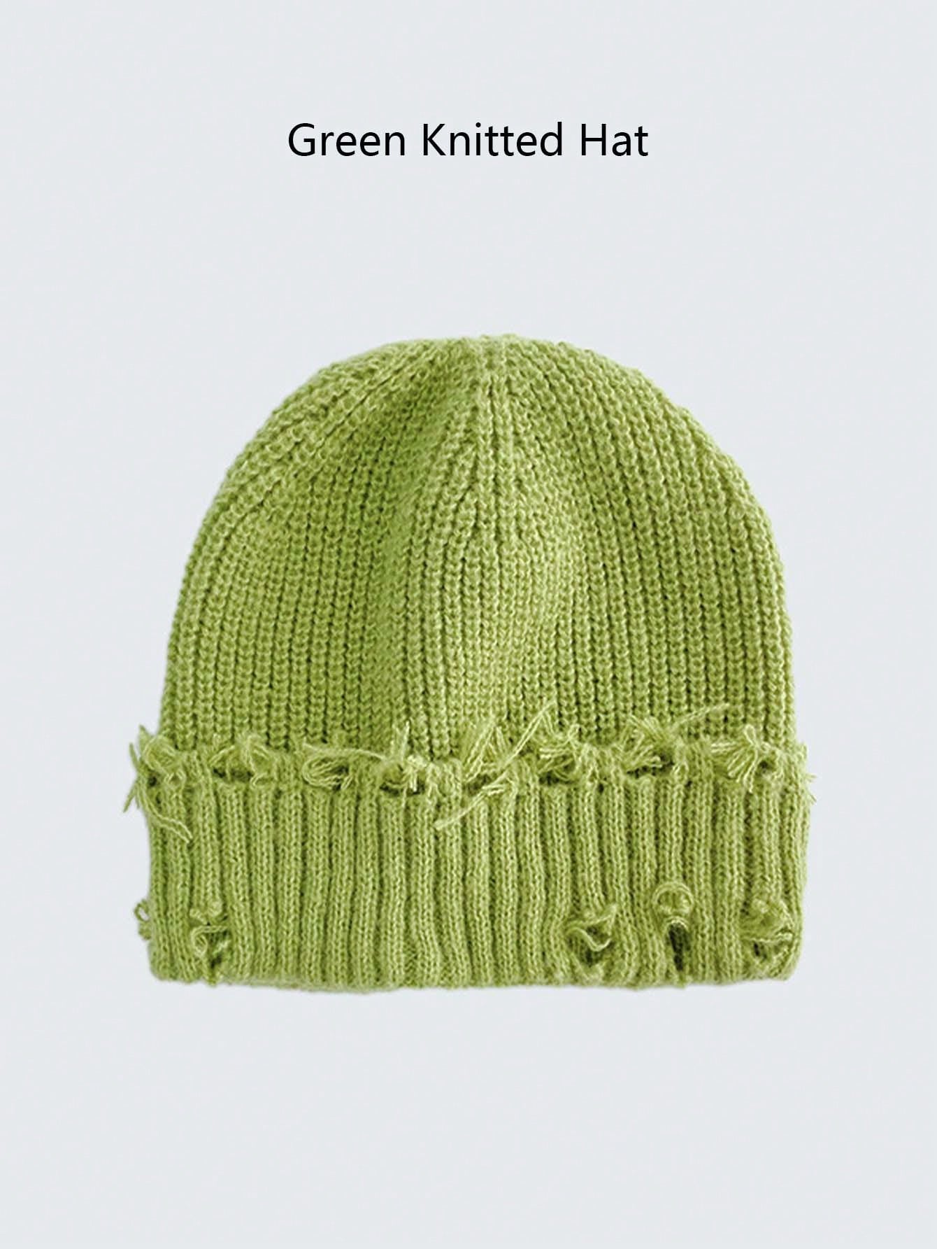 Unisex Frayed Distressed Street Style Knit Beanie