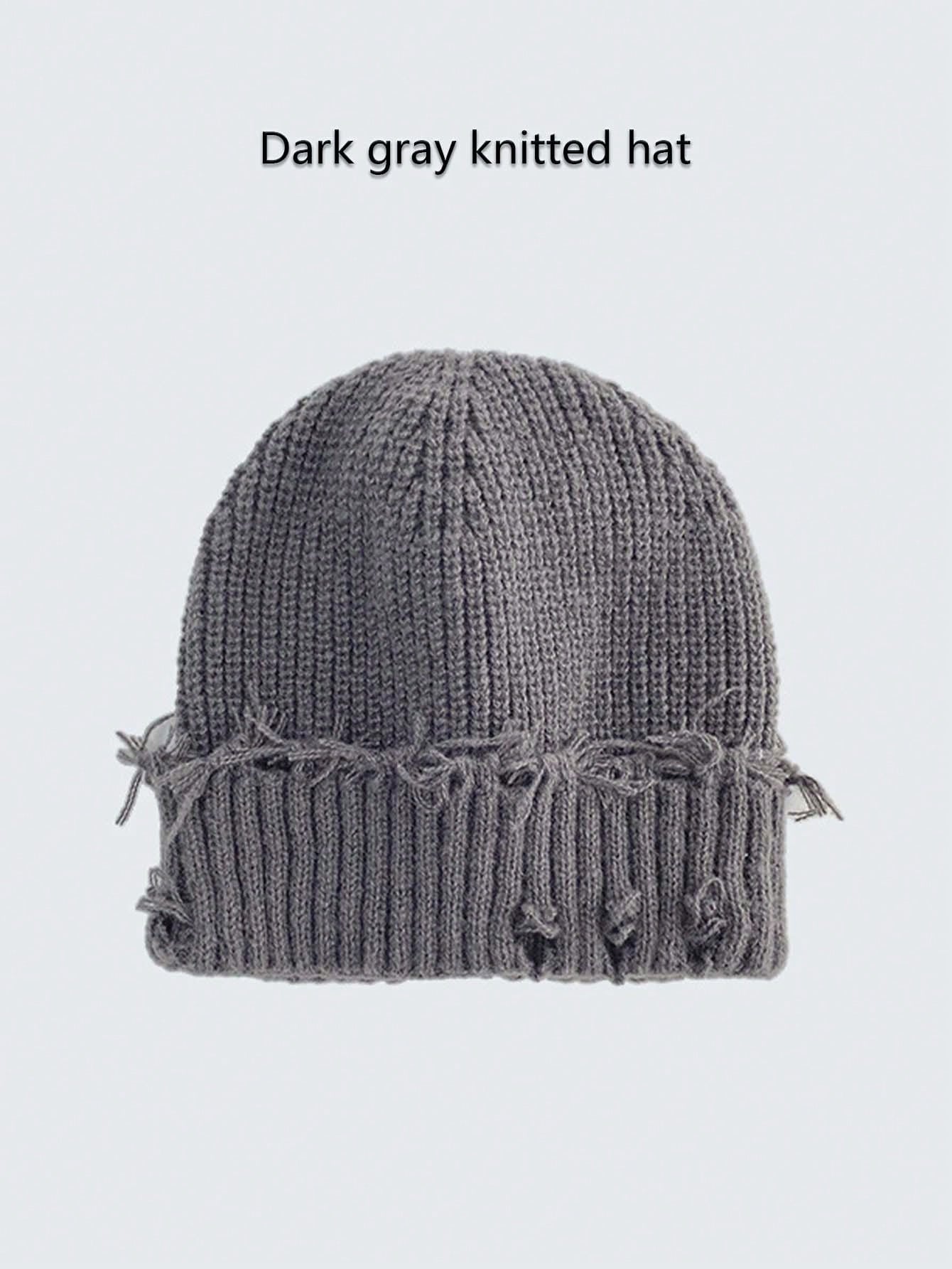 Unisex Frayed Distressed Street Style Knit Beanie