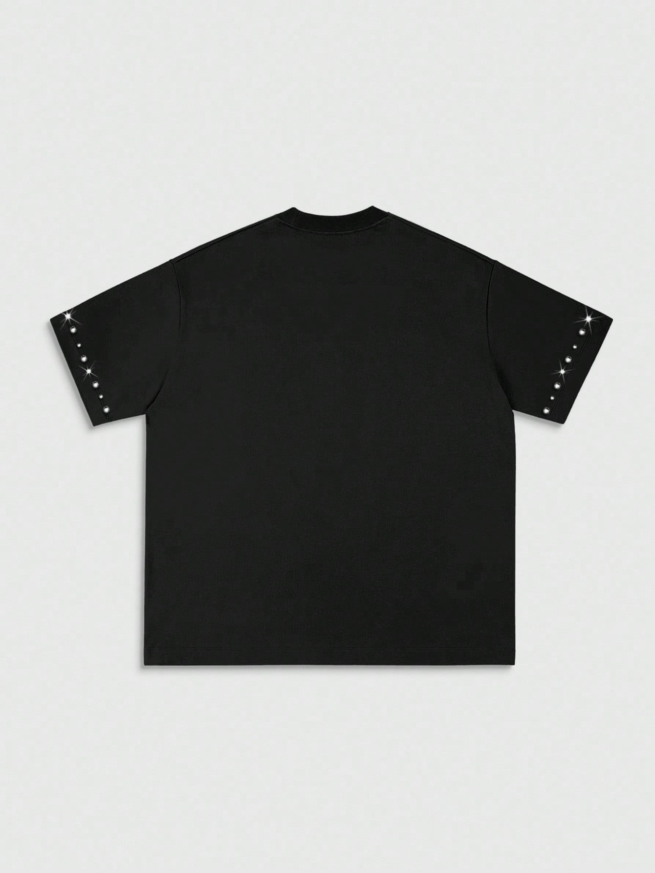 Men Eye Print Rhinestone Short Sleeve Tee