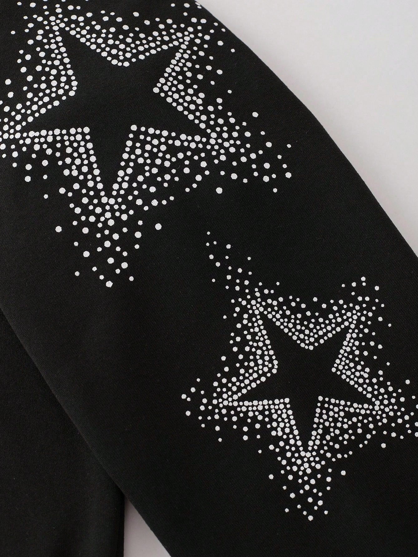 Men's Pentagram Letter Print Hoodie