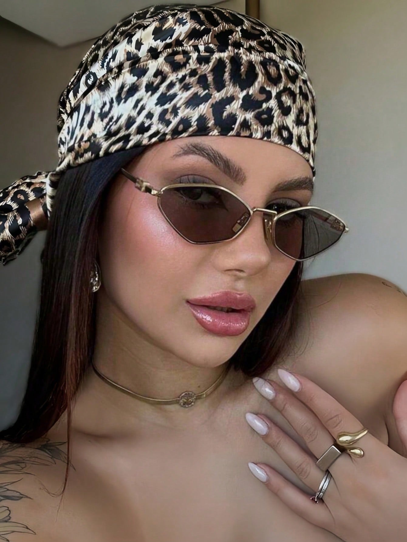 Metallic Rhombus Retro Polygonal Hip Hop Glasses