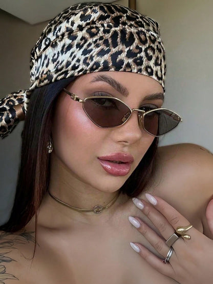 Metallic Rhombus Retro Polygonal Hip Hop Glasses