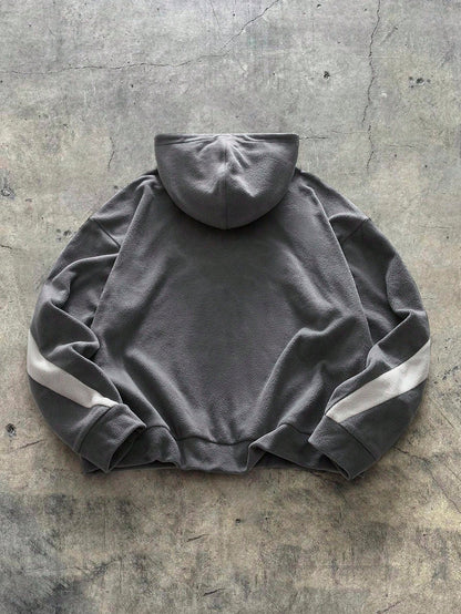 Men Y2K Fluffy Colorblock Racing Hoodie