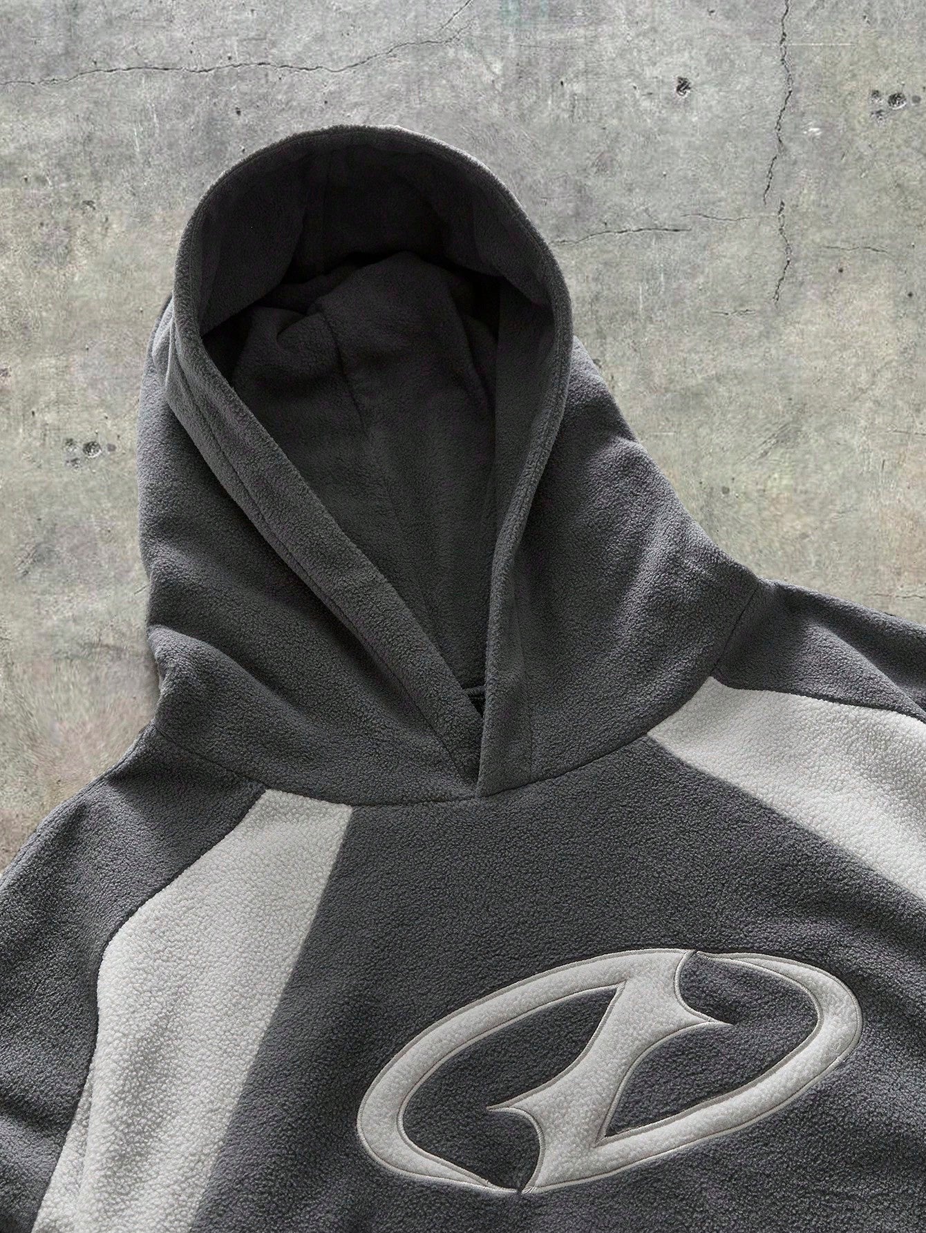 Men Y2K Fluffy Colorblock Racing Hoodie