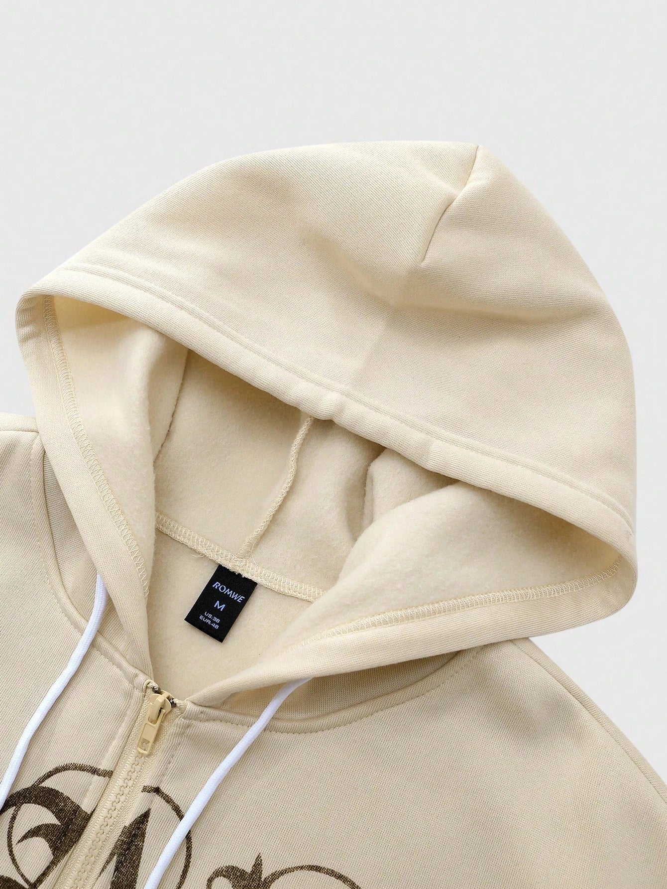 Men Vintage Angel Print Open Front Hoodie