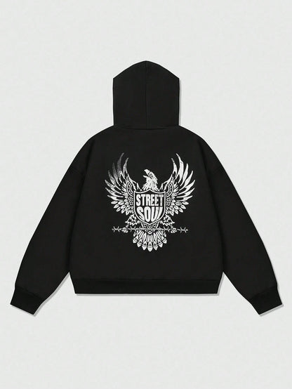 Men's Retro Graphic Zip-Up Hoodie