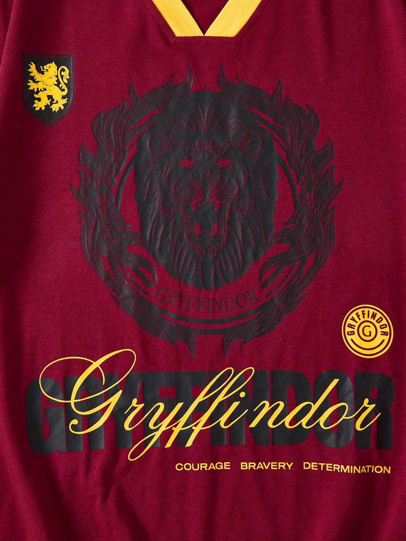 Oversized V-Neck Striped Letter Drop Shoulder Jersey