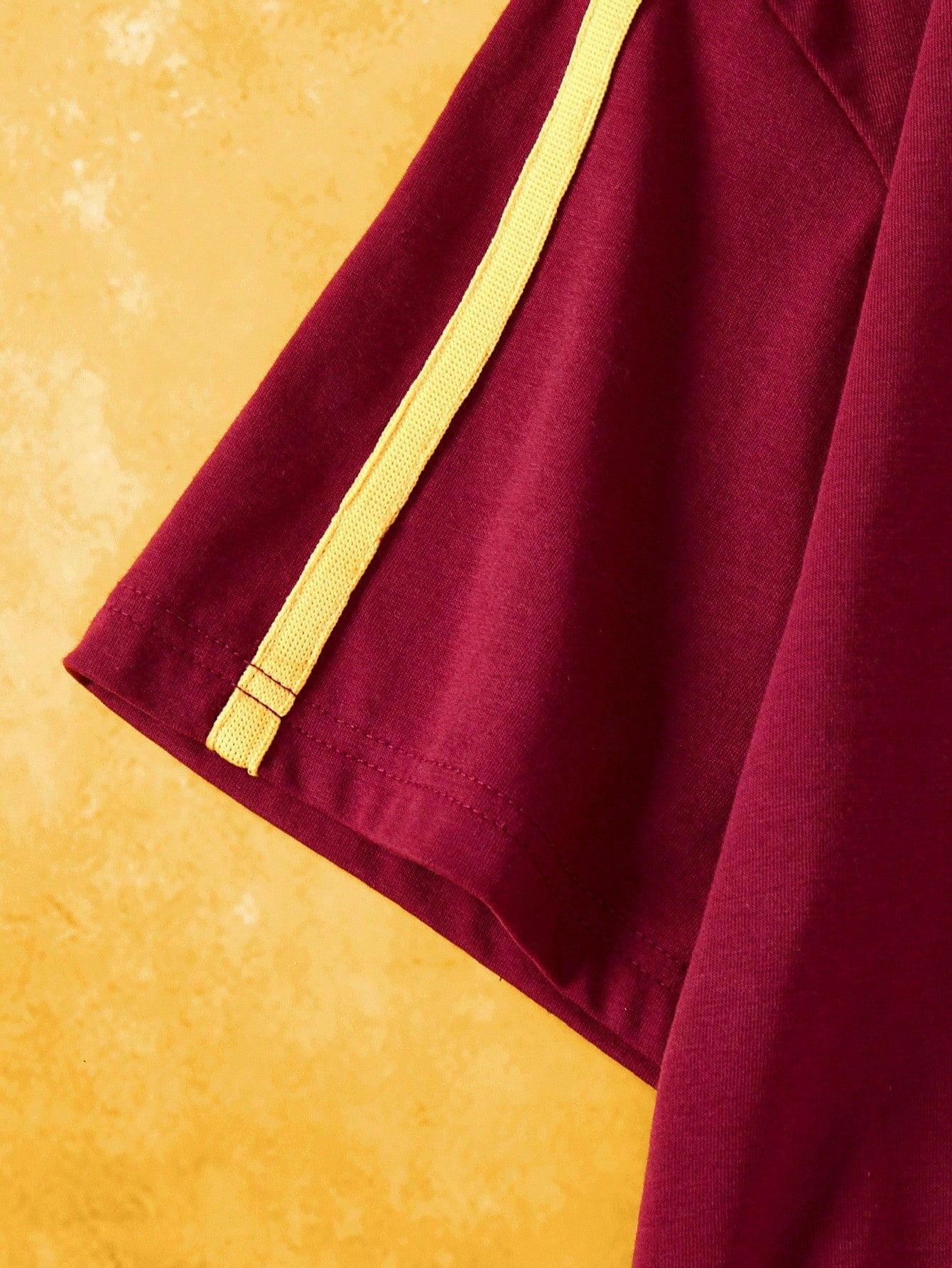 Oversized V-Neck Striped Letter Drop Shoulder Jersey