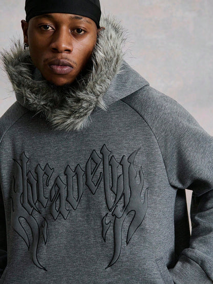Men's Letter Graphic Raglan Fleece Hoodie