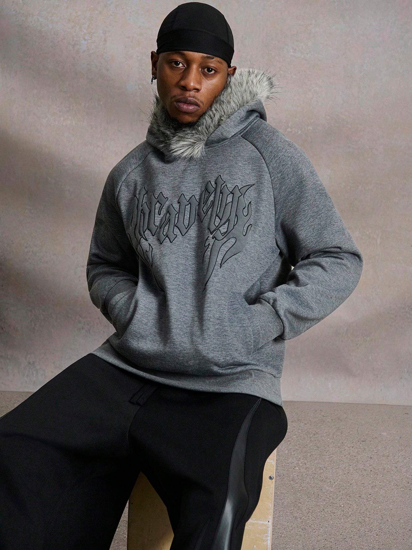 Men's Letter Graphic Raglan Fleece Hoodie