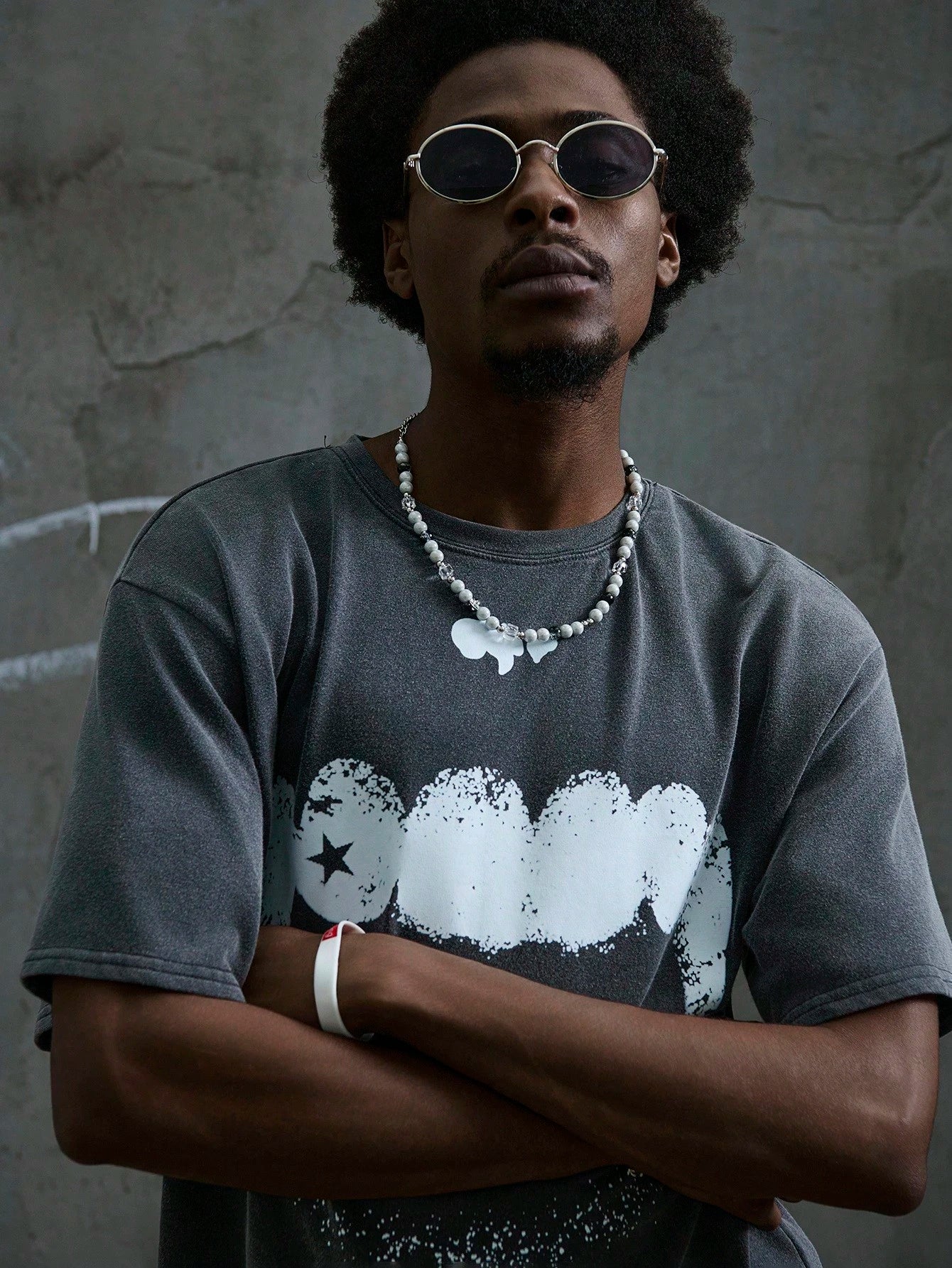 Men's Distressed Vampire Fang Splatter Streetwise Tee