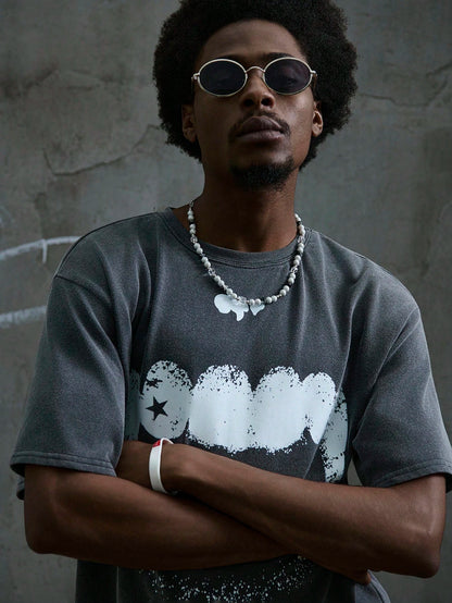 Men's Distressed Vampire Fang Splatter Streetwise Tee