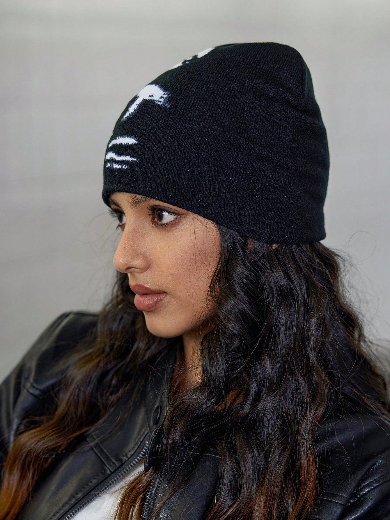 DareSee Y2K Geometric Pattern Men's Jacquard Knit Hat