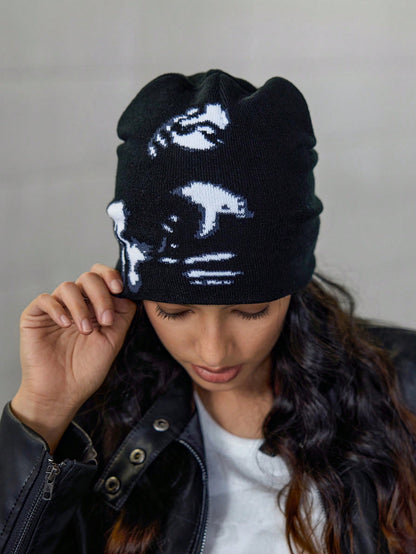 DareSee Y2K Geometric Pattern Men's Jacquard Knit Hat